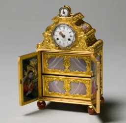 Miniaturschrank mit Uhr, ca. 1770-75