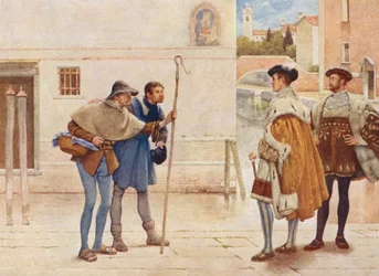 Shakespeares Der Kaufmann von Venedig: Bassanio, Lorenzo, Old Gobbo und Launcelot Gobbo