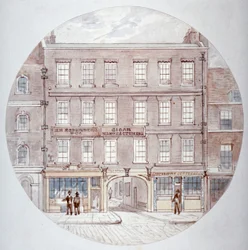 22 und 23 Farringdon Street, City of London, ca. 1855