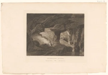 Gezicht op groeve van Gilmerton, bij Edinburgh