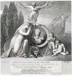 Ikonische Zeichnung zum Gedenken an unseren verstorbenen Helden Lord Viscount Horatio Nelson (1758-1805)