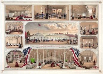 Plakat für das Bürger-Freiwilligen-Krankenhaus, Philadelphia, 1862