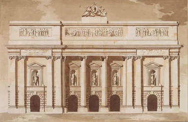 Erhebung für die Westfront des Parlamentshauses, Dublin, ca. 1787