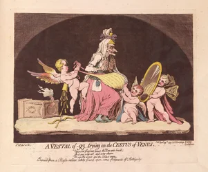 Eine Vestalin von 1793, die den Gürtel der Venus anprobiert