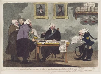 Ein edler Herr, bei einem bevorstehenden Frieden zu beschäftigt, um sich um die Ausgabe von einer Million öffentlicher Gelder zu kümmern von James Gillray