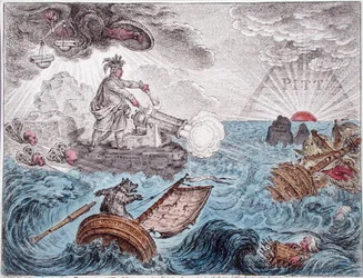 Bruin in seinem Boot, oder Der Manager in Not, veröffentlicht von Hannah Humphrey im Jahr 1806