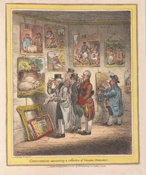 Kenner untersuchen eine Sammlung von George Morlands