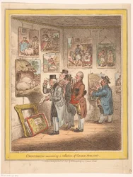 Kunstkenner betrachten Gemälde von George Morland