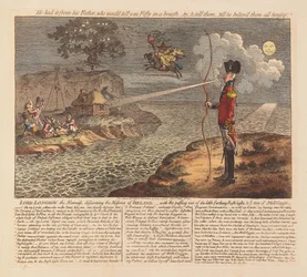Lord Longbow, der Alarmist, entdeckt die Elendigkeiten Irlands, veröffentlicht 1798