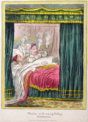 Matins am Downing College, Cambridge, veröffentlicht von Hannah Humphrey, 1810