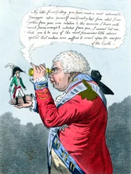 Napoleon und König Georg III. als Gulliver und der König von Brobdingnag, Juli 1803