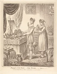 Fortschritt der Toilette - Das Korsett, Tafel I