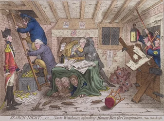 Suchnacht oder die Staatswächter verwechseln ehrliche Männer mit Verschwörern, veröffentlicht von Hannah Humphrey in 1798