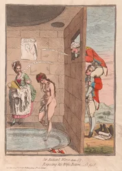 Sir Richard Schlimmer-als-Sly, entblößt den Hintern seiner Frau - O weh!, veröffentlicht 1782