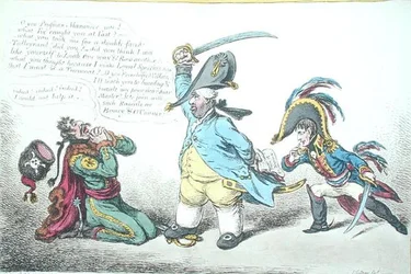 Der großmütige Minister züchtigt preußische Treulosigkeit, veröffentlicht von Hannah Humphrey 1806