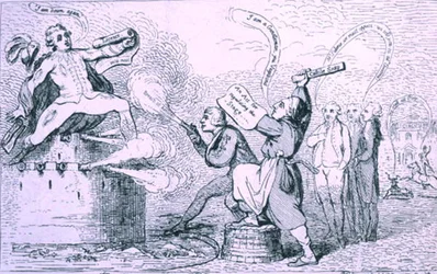 Der Theaterkrieg, veröffentlicht von S.W. Fores im Jahr 1787
