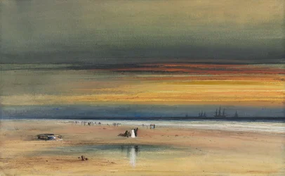 Strandszene bei Sonnenuntergang, ca. 1865-1870