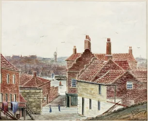 Salmons Lane von der Ballastbahn