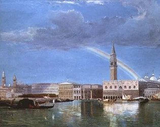Die Piazzetta und der Dogenpalast vom Bacino aus