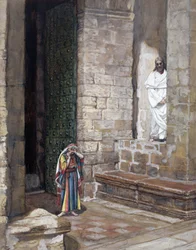 Und Jesus war allein und da war eine Frau in der Mitte, Illustration für Das Leben Christi