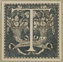 Großbuchstabe T, Illustration aus Das Leben unseres Herrn Jesus Christus