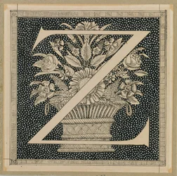 Großbuchstabe Z, Illustration aus Das Leben unseres Herrn Jesus Christus