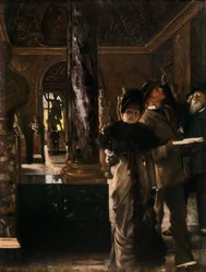 Ausländische Besucher im Louvre, ca. 1880