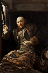 Herr in einem Eisenbahnwagen, 1870-80