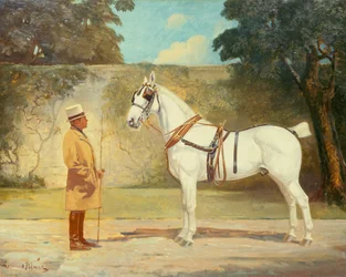 Ambrose Clark mit einem Lieblingskutschpferd