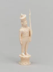 Weißer Bauer, Schachfigur, Indien, ca. 1820