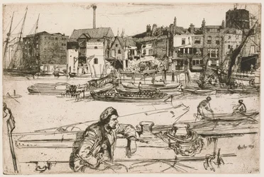 Black Lion Wharf, aus der Thames Set (Eine Serie von sechzehn Radierungen von Szenen an der Themse und anderen Motiven)