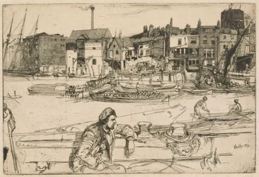 Black Lion Wharf, aus der Thames Set (Eine Serie von sechzehn Radierungen von Szenen an der Themse und anderen Motiven)