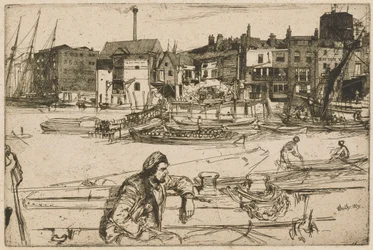 Black Lion Wharf, aus der Thames-Serie (Eine Serie von sechzehn Radierungen mit Ansichten der Themse und anderen Motiven)