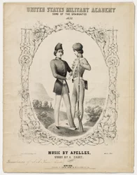 Entwurf für den Umschlag und die Noten zu „West Point Song of the Graduates“