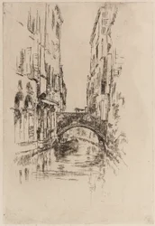 Gondel unter einer Brücke