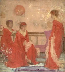 Harmonie in Fleischfarbe und Rot