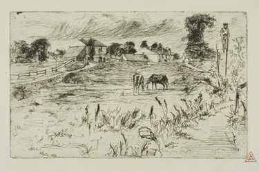 Landschaft mit Pferden
