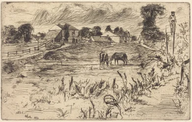 Landschaft mit Pferden