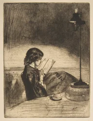 Lesen bei Lampenlicht