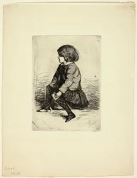 Seymour Haden, Jr, sitzend