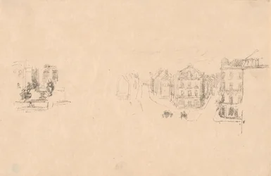 Zwei Versuchsskizzen: A. Grande Rue, Dieppe; B. Ein Innenraum