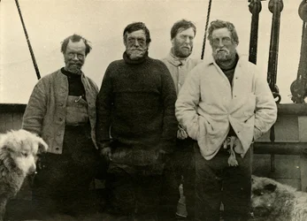 Die südliche Partei an Bord der Nimrod, 1909