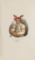 CAA-TAA-KE MUNG-GA oder der Gefleckte Loon, ein Miami-Häuptling, aus The Aboriginal Portfolio
