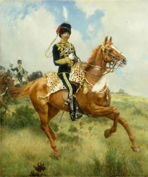 Porträt von Oberst A.G. Lucas von der Suffolk Yeomanry zu Pferd