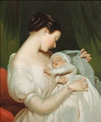 James Sant - Bildnis der Frau des Künstlers Elizabeth mit ihrer Tochter