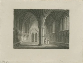 Innenraum der Kathedrale von Lichfield - Kapitelhaus (Stahlstich)