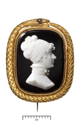 Tod von Prinzessin Charlotte Gold-Gedenk-Brosche, um 1817