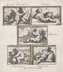 Kunst und Handel; Gerechtigkeit; Klugheit; Mäßigung; und Tapferkeit