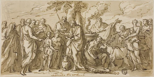 Lupercalia (recto), und Skizzen von Figuren (verso)