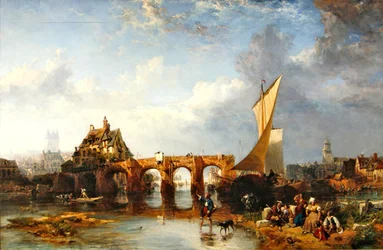Die Pont des Treilles am Fluss Maine in Angers